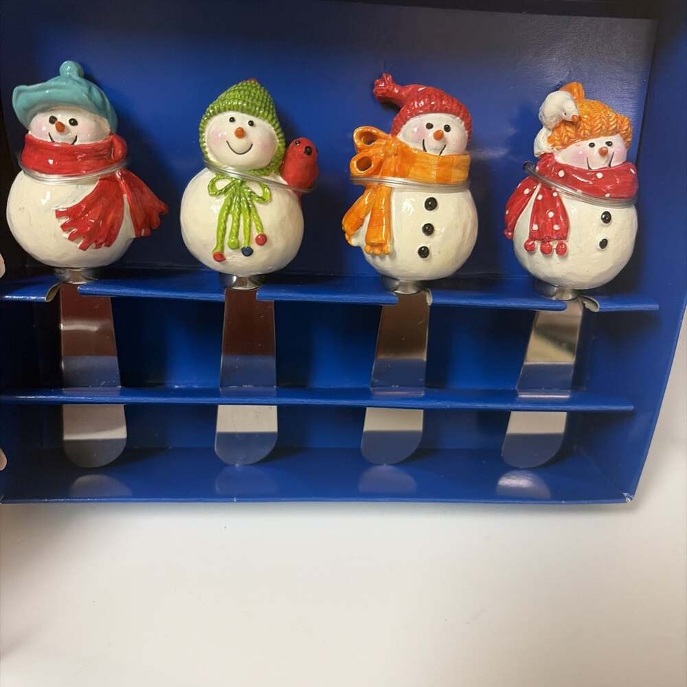St Nicolas Square Snow Days Spreaders Set Of 4 New But Damaged Box